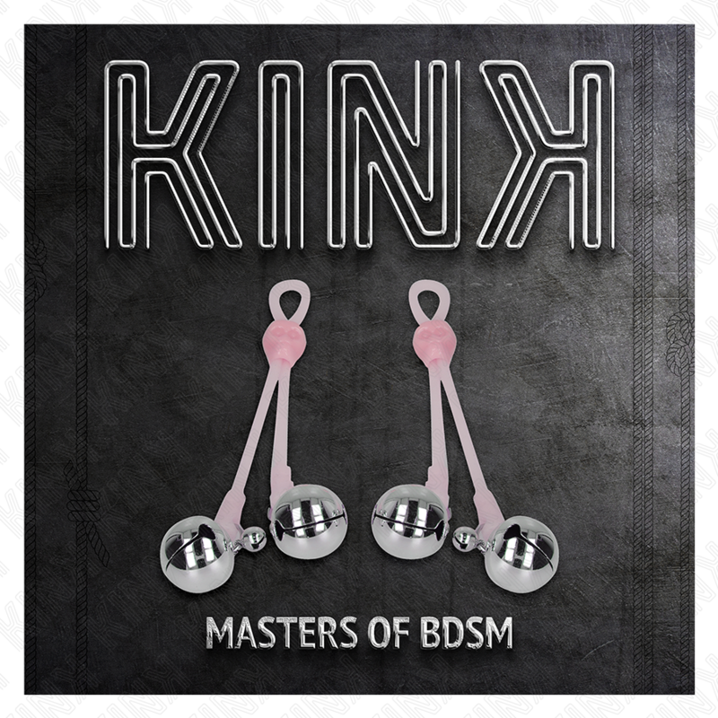Pinzas para Pezones Ajustables Kink Luminous Skull con Campanillas Rosa/Plateado