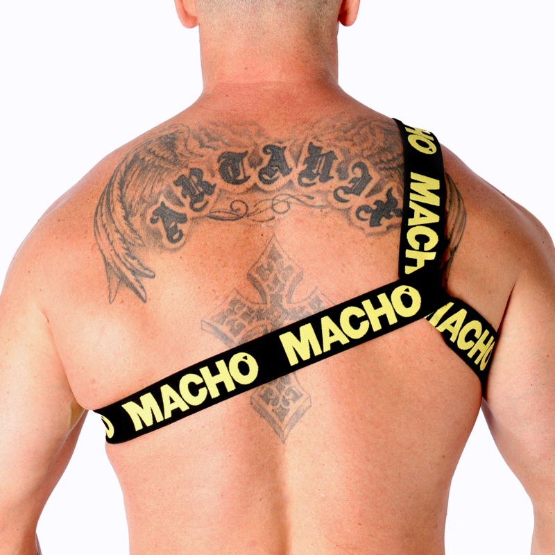 Macho Roman Harness Yellow S/M - Arnés de Moda