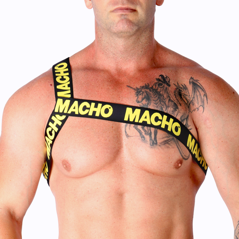 Macho Roman Harness Yellow S/M - Arnés de Moda