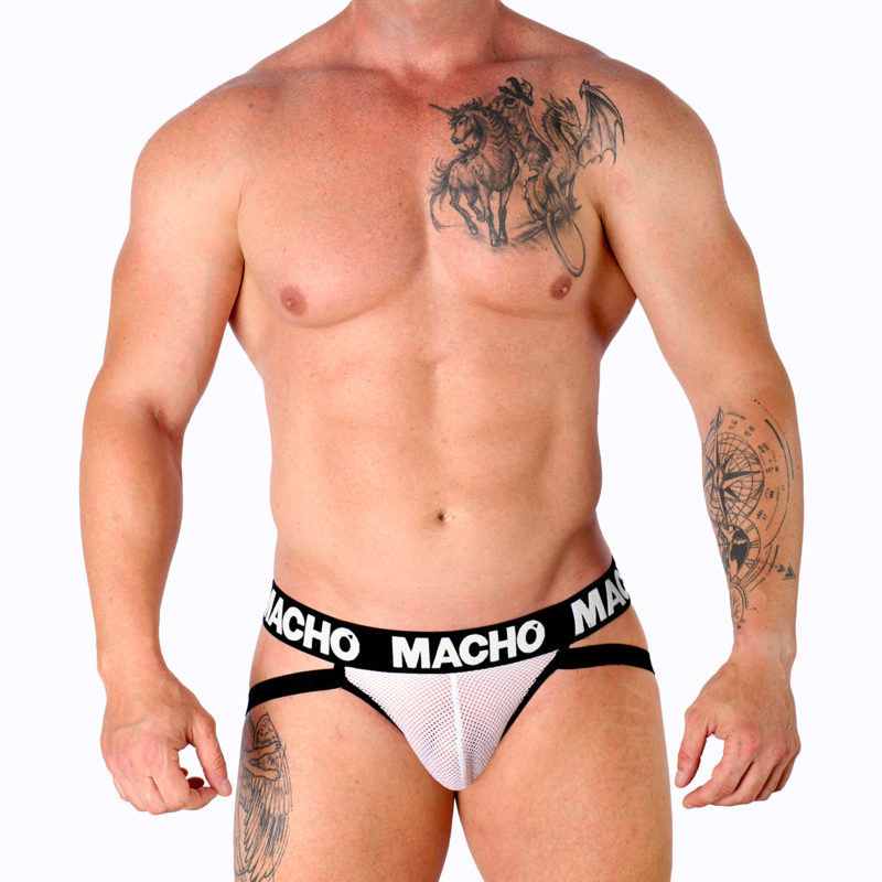 Macho MX26X1 Jock Grid White XL - Suspensorio Deportivo