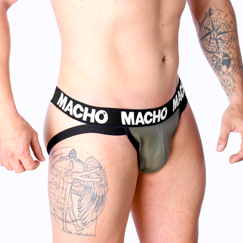 Macho MX27GR Jock Leather Gray Beige Talla M