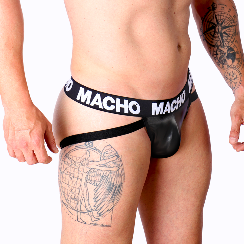 Macho MX25NC Jock Black Leather - Talla S