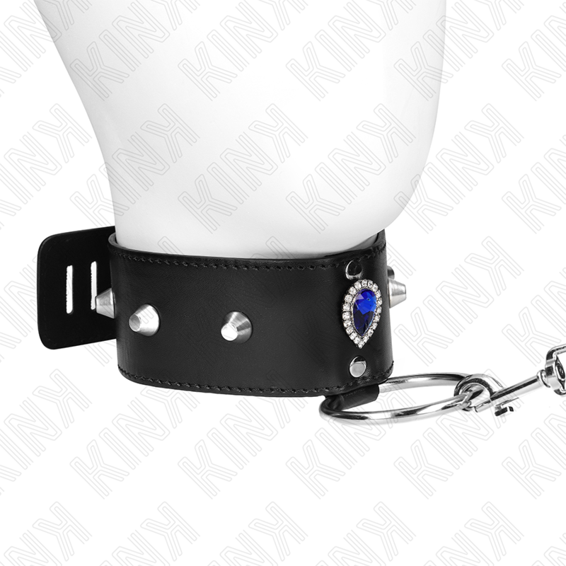 Collar KINK con Correa y Diamantes Azules Ajustable 36-43 cm