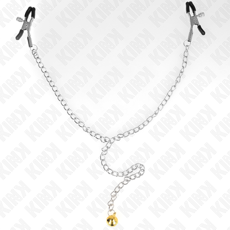 Pinzas para Pezones con Campana y Cadena 30 cm - Kink Nipple Grip Dorado