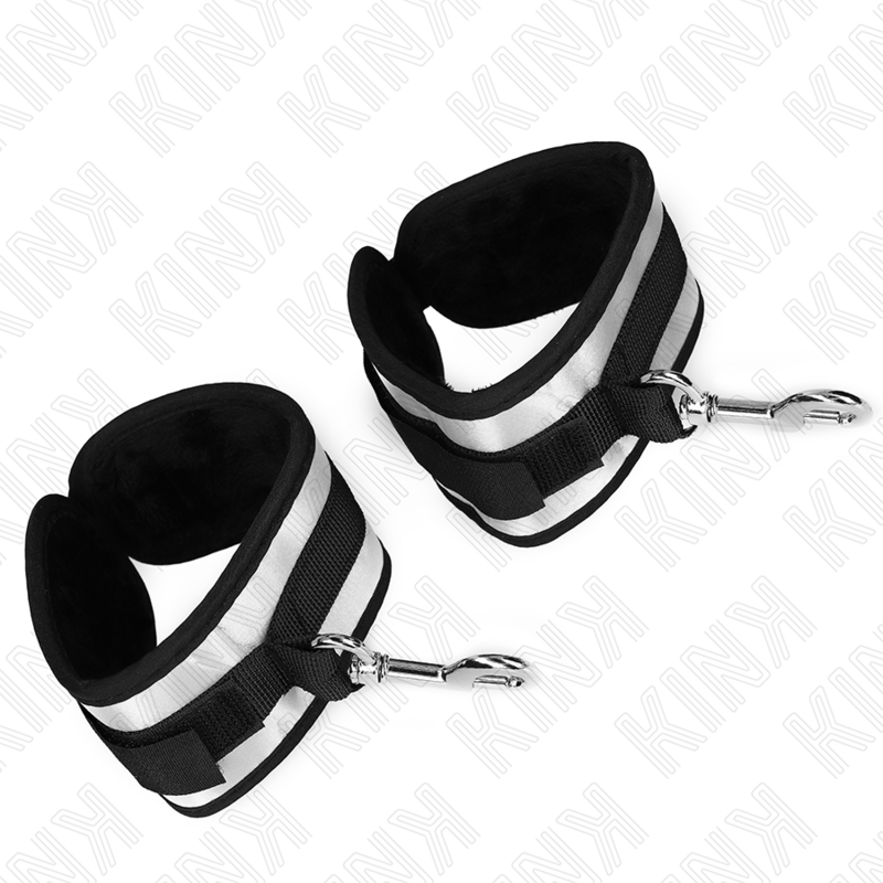 Muñequeras Neopreno Gris KINK - Bondage 23x5 cm