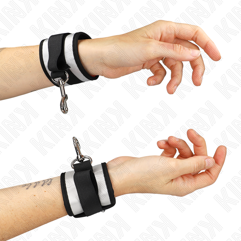 Muñequeras Neopreno Gris KINK - Bondage 23x5 cm