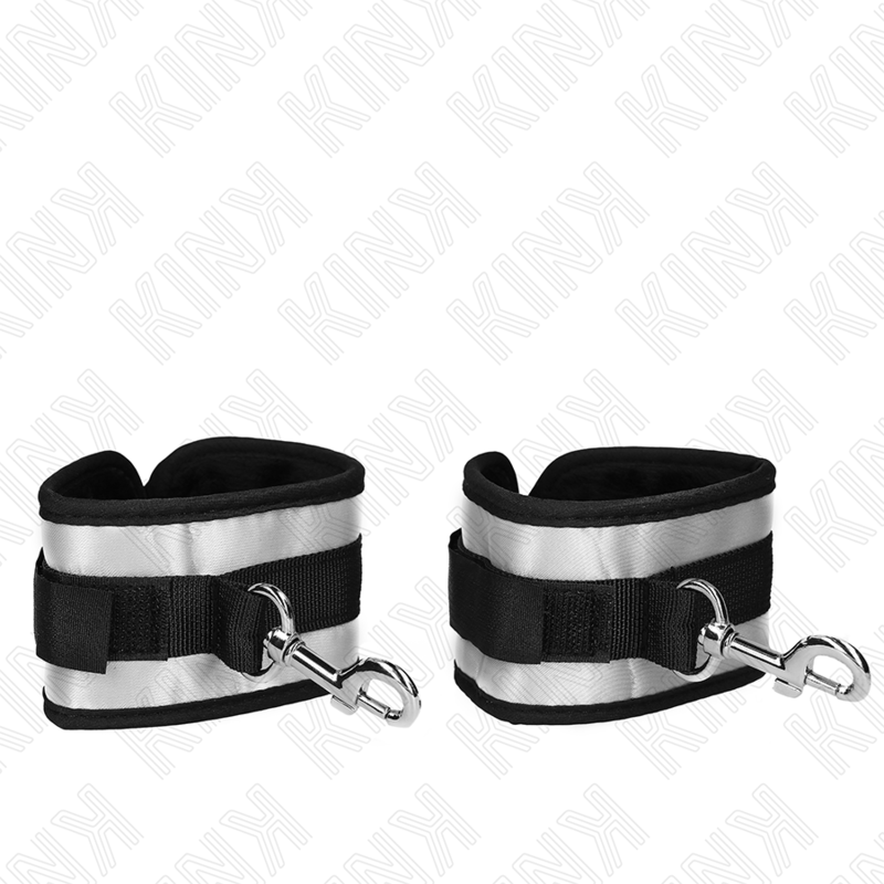 Muñequeras Neopreno Gris KINK - Bondage 23x5 cm