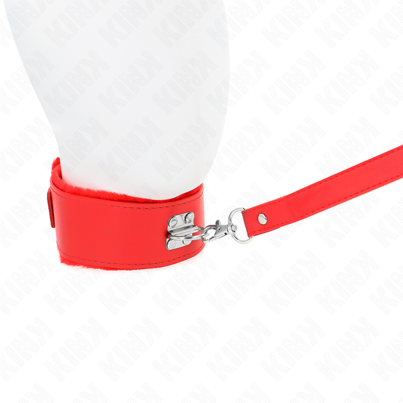 Collar Kink con Correa 116 cm Tachuelas Plateadas Rojo Ajustable 40-48 cm