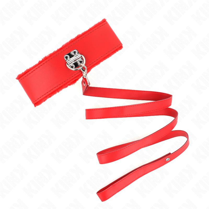 Collar Kink con Correa 116 cm Tachuelas Plateadas Rojo Ajustable 40-48 cm