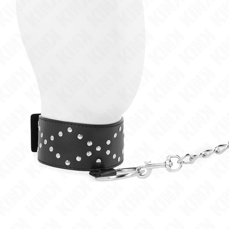 Collar KINK Modelo 3 con Correa de 65 cm - Ajustable 36-43 cm con Tachuelas Plateadas