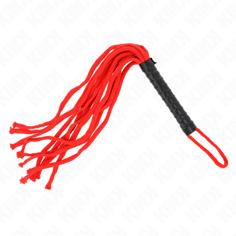 Kink Rope Whip 56 cm - Fusta de Rope Rojo con Mango Ergonómico