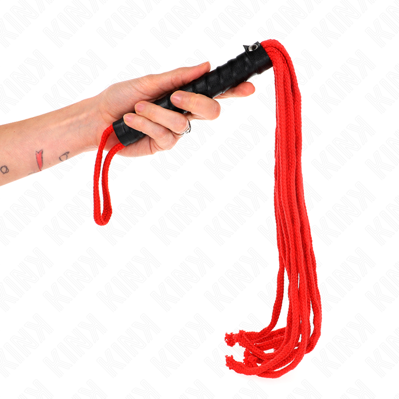 Kink Rope Whip 56 cm - Fusta de Rope Rojo con Mango Ergonómico