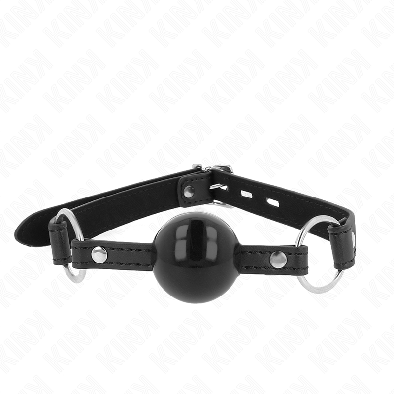 Mordaza de Bola TPE 4 cm con Candado Negro - KINK