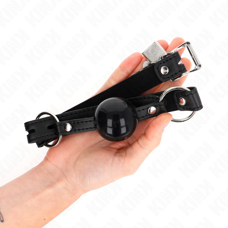 Mordaza de Bola TPE 4 cm con Candado Negro - KINK