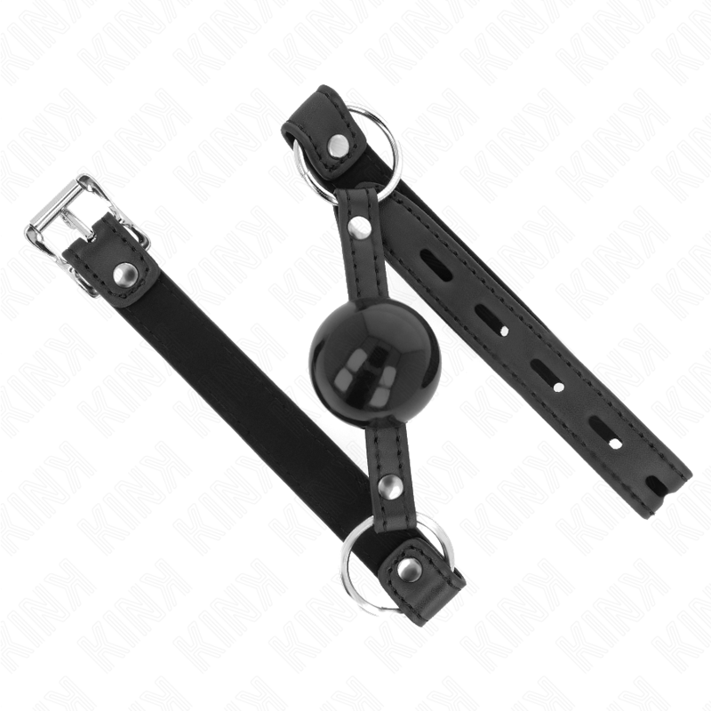 Mordaza de Bola TPE 4 cm con Candado Negro - KINK