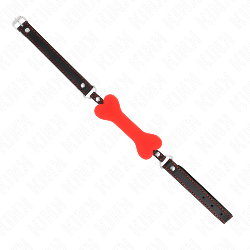 Mordaza Hueso Rojo KINK 12 cm - Correa Ajustable 63x2 cm