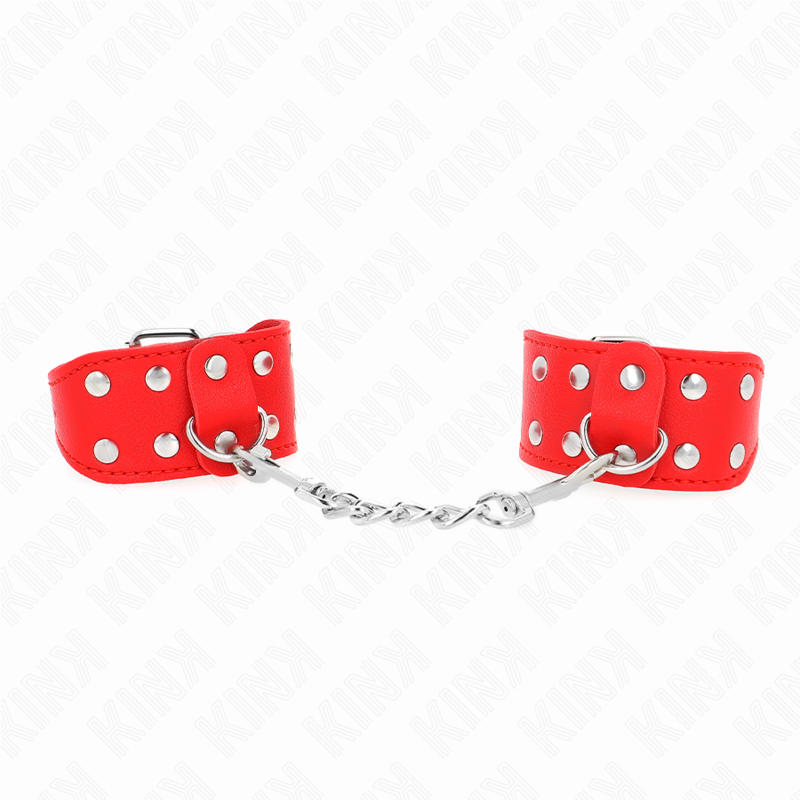Pulseras KINK con Doble Línea de Tachuelas Ajustables Rojo