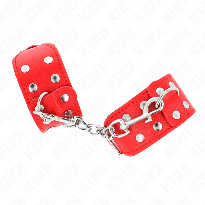 Pulseras KINK con Doble Línea de Tachuelas Ajustables Rojo