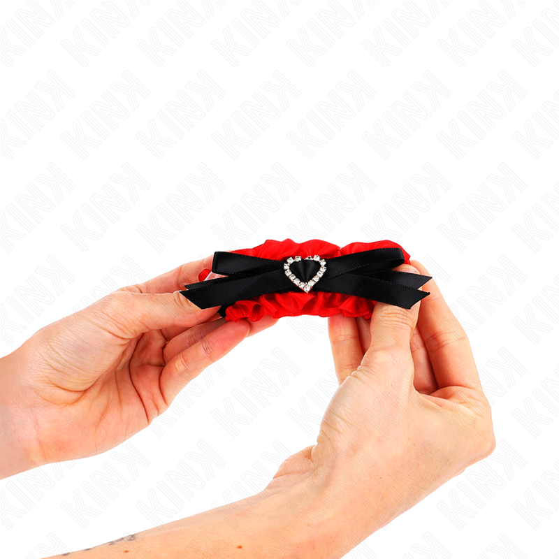 Esposas de Muñeca Elásticas KINK con Encaje - Detalles Corazón Rojo Ajustables 22-35 cm