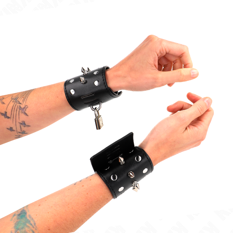 Kink Punk Wrist Restraints - Esposas de Muñeca con Púas 25x6 cm