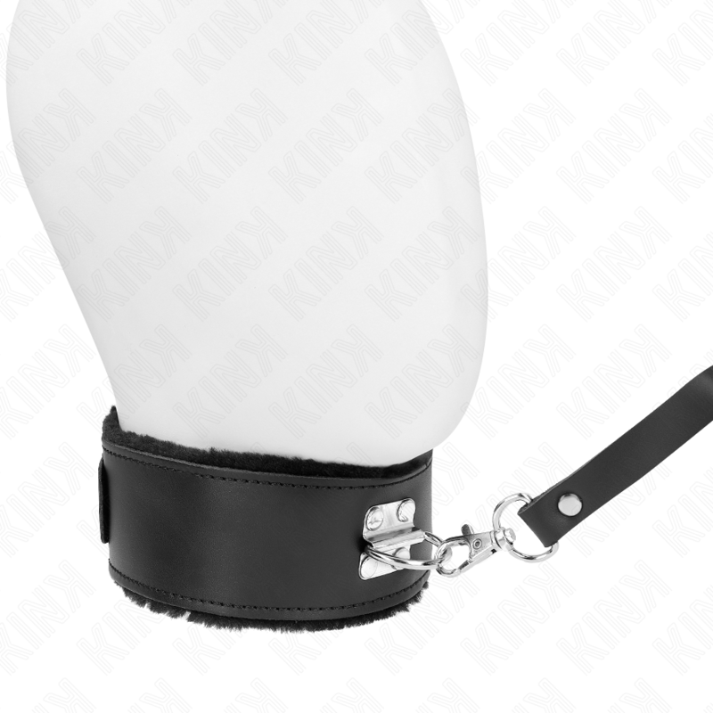 Collar BDSM Kink con Correa de Cuero Negro Ajustable 40-48 cm
