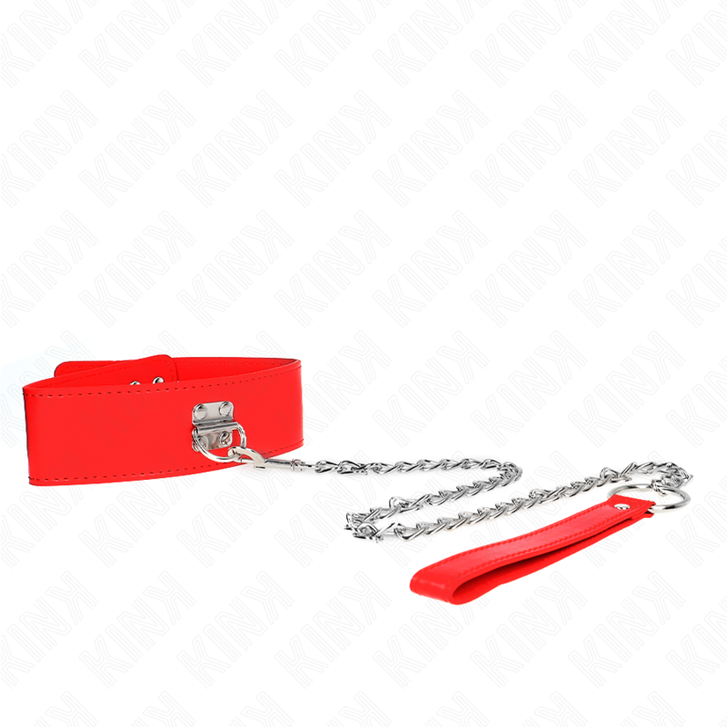 Collar KINK con Correa Ajustable Roja 65 cm - Control y Sumisión