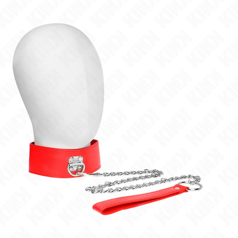 Collar KINK con Correa Ajustable Roja 65 cm - Control y Sumisión