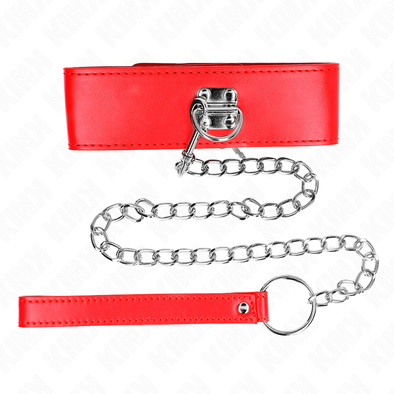 Collar KINK con Correa Ajustable Roja 65 cm - Control y Sumisión