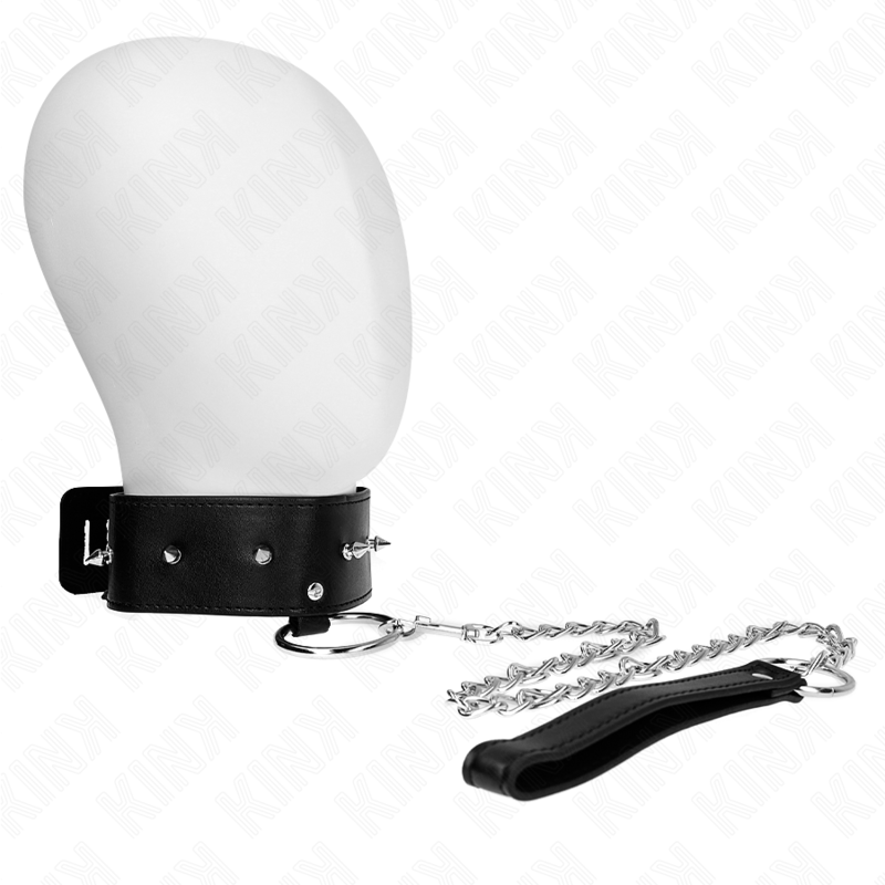 Collar KINK con Correa de 65 cm y Tachuelas Plateadas - Ajustable 36-43 cm
