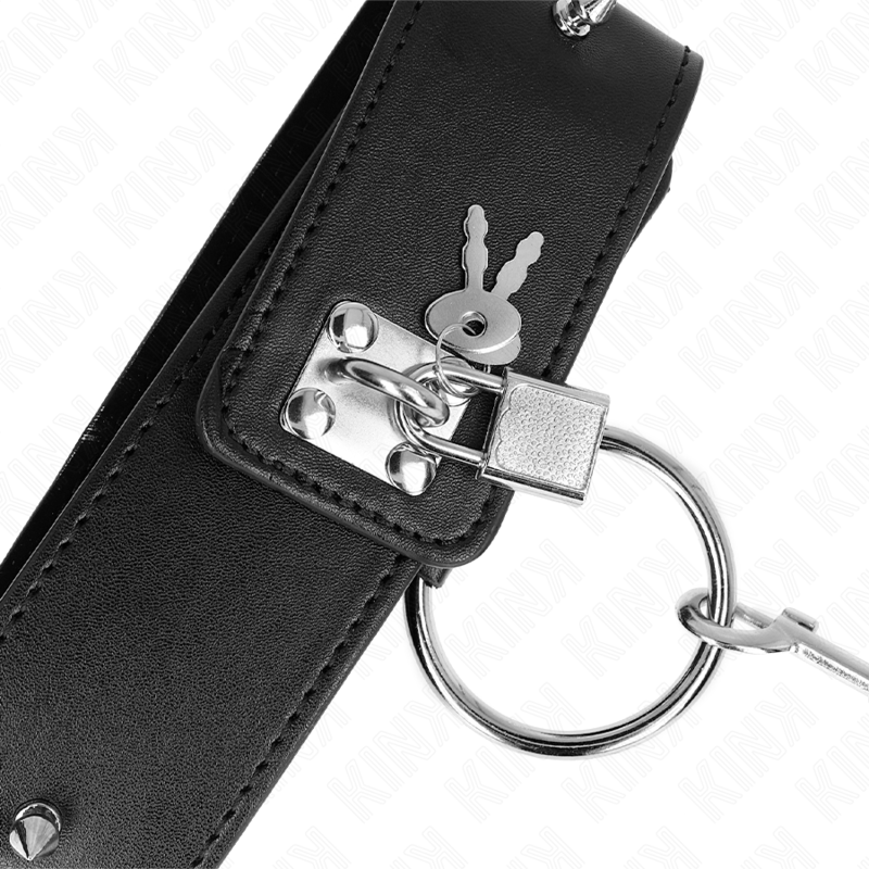 Collar KINK con Correa de 65 cm y Tachuelas Plateadas - Ajustable 36-43 cm