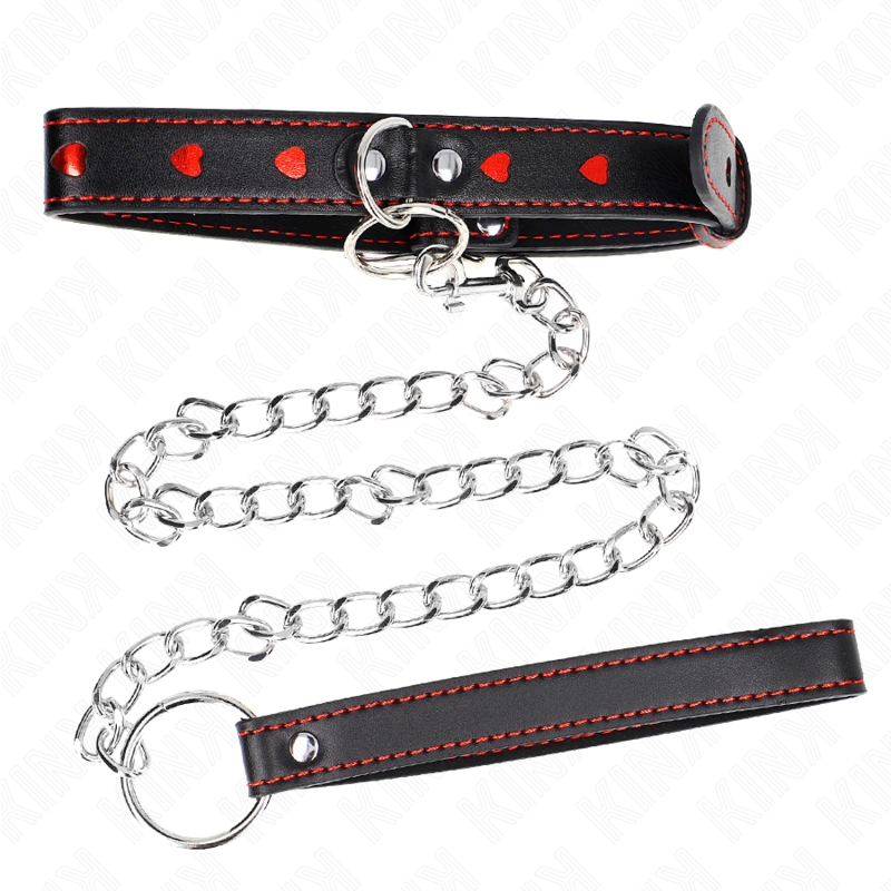 Collar KINK con Correa 65 cm y Detalles de Corazón