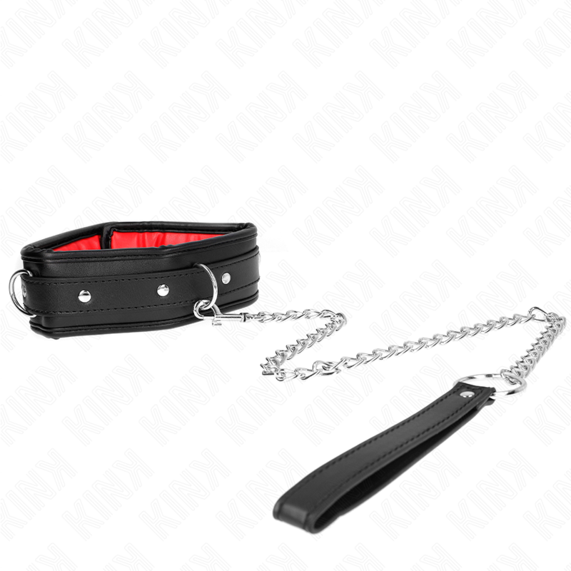 Collar BDSM Ajustable Kink Model 3 - Cuero Sintético con Esponja 37-54 cm
