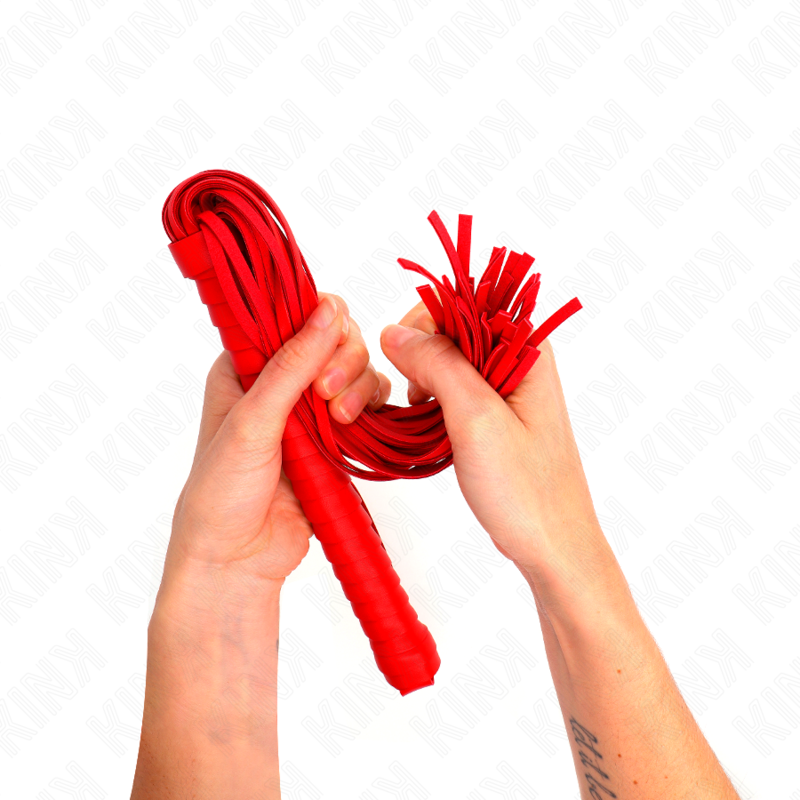 Látigo Kink con Mango Texturizado Rojo 48,5 cm