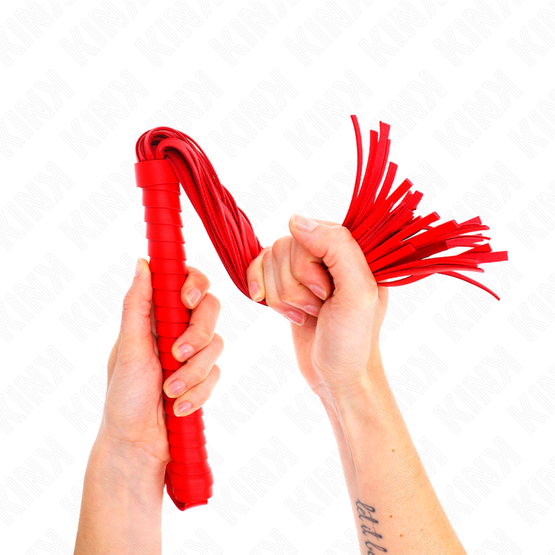 Látigo Kink con Mango Texturizado Rojo 48,5 cm