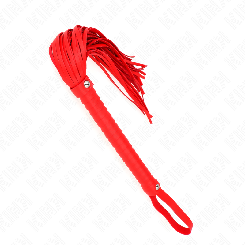 Látigo Kink con Mango Texturizado Rojo 48,5 cm