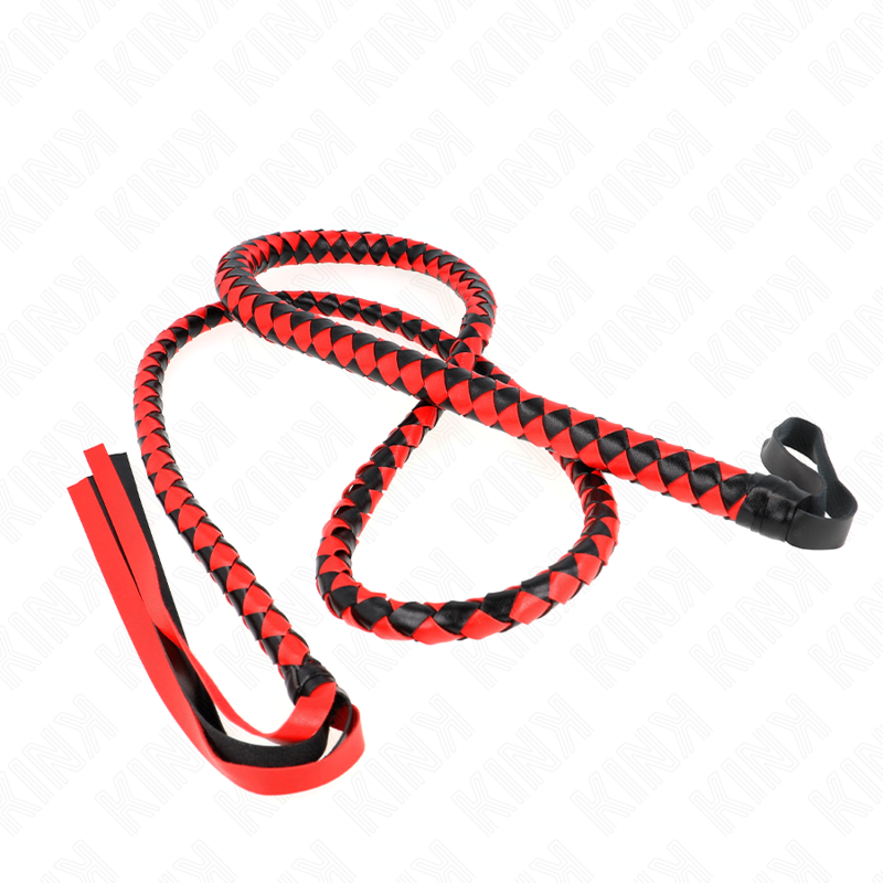 Kink Red Long Snake Whip 210 cm - Látigo de Cuero Sintético Trenzado