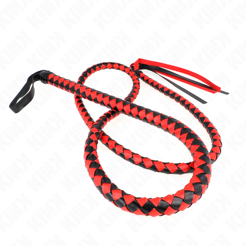 Kink Red Long Snake Whip 210 cm - Látigo de Cuero Sintético Trenzado