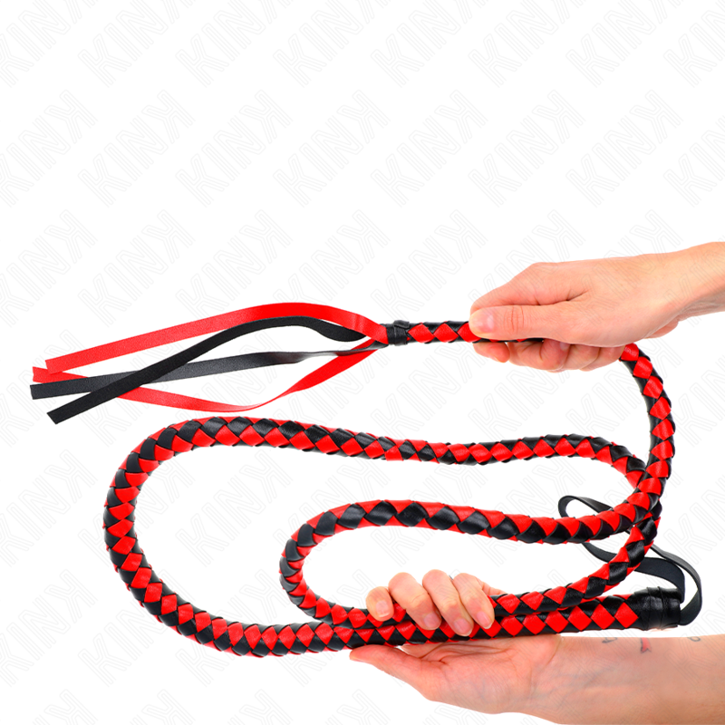 Kink Red Long Snake Whip 210 cm - Látigo de Cuero Sintético Trenzado