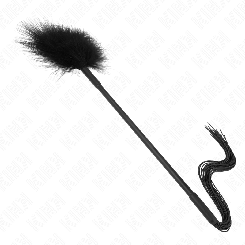Kink Silicone Whip with Feathers - Látigo Sensorial 47 cm