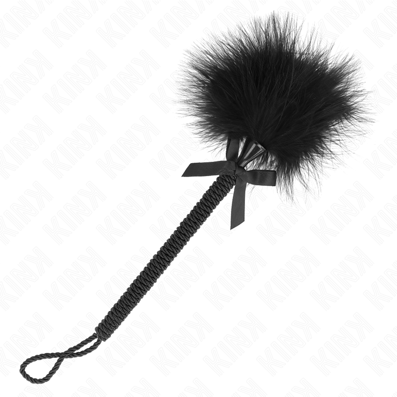 Varita de Cuerda Nylon KINK con Plumas Cosquillosas y Lazo - 25 cm