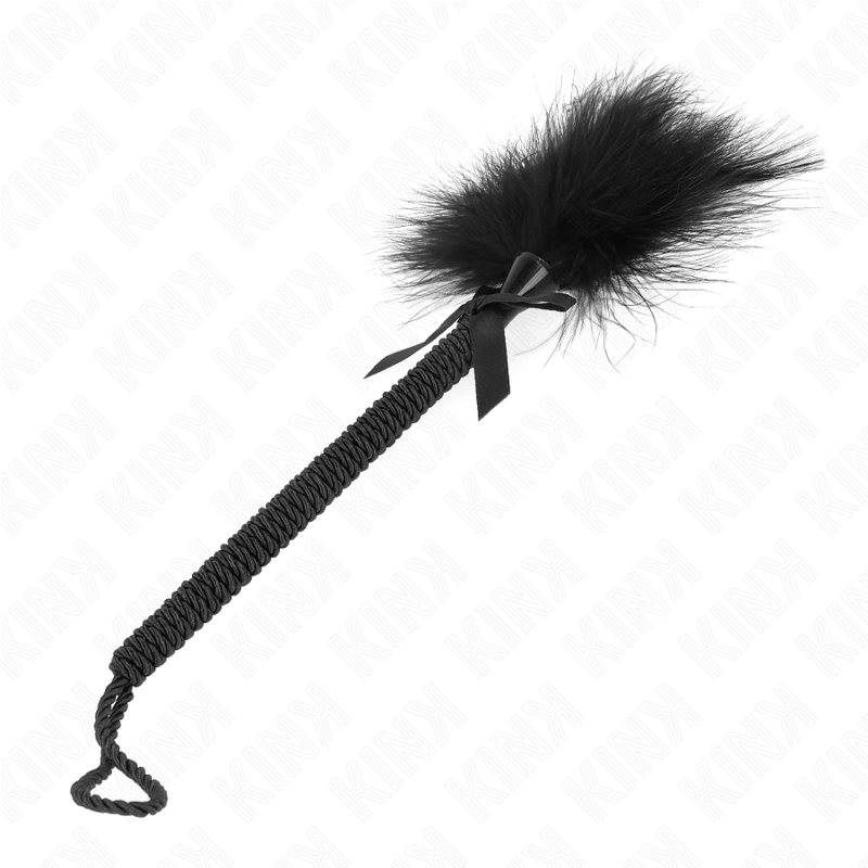 Varita de Cuerda Nylon KINK con Plumas Cosquillosas y Lazo - 25 cm