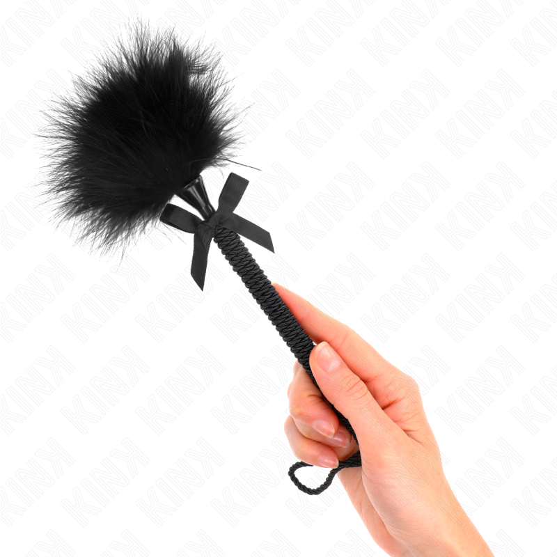 Varita de Cuerda Nylon KINK con Plumas Cosquillosas y Lazo - 25 cm