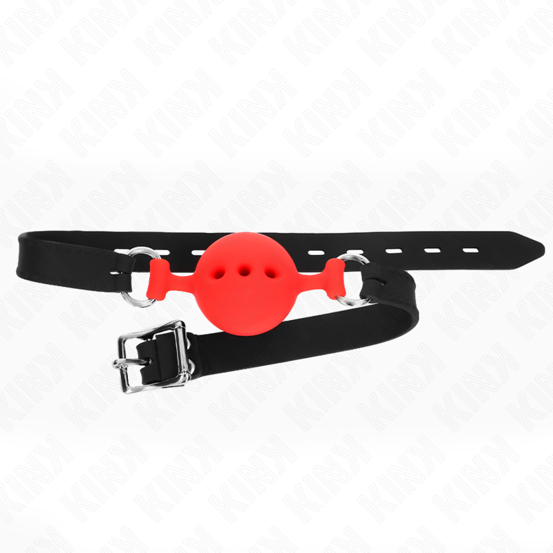 Mordaza de Bola Silicona KINK 55cm Ajustable Roja Talla M