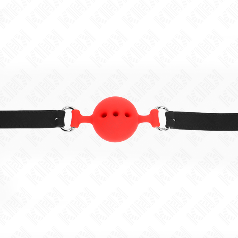 Mordaza de Bola Silicona KINK 55cm Ajustable Roja Talla M