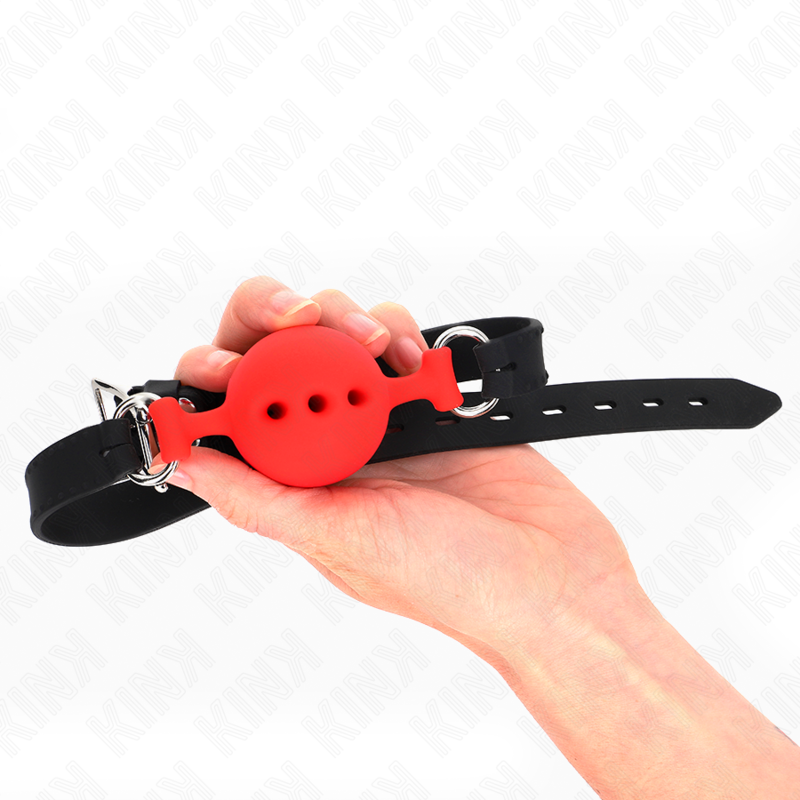 Mordaza de Bola Silicona KINK 55cm Ajustable Roja Talla M