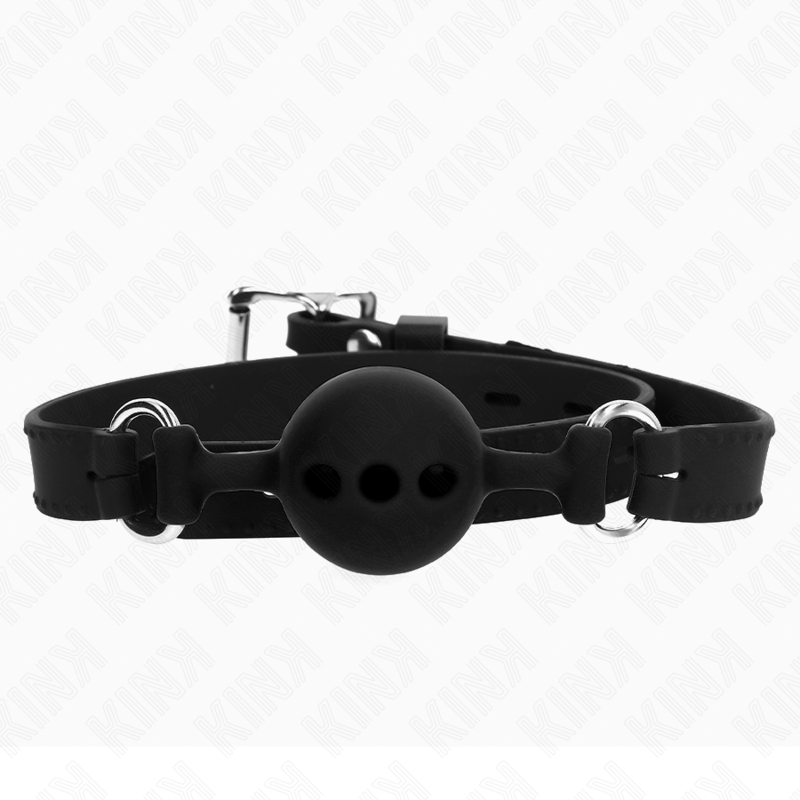 Mordaza de Bola Silicona KINK Talla S - Ajustable 35-51 cm Negro