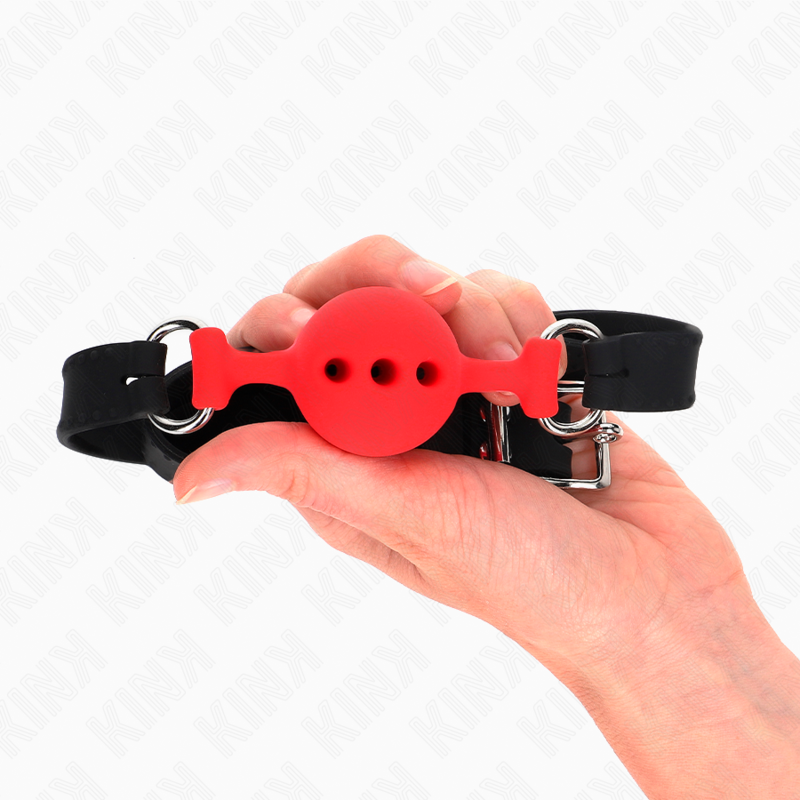 Mordaza de Bola Silicona KINK Talla S - Ajustable 35-51 cm Roja