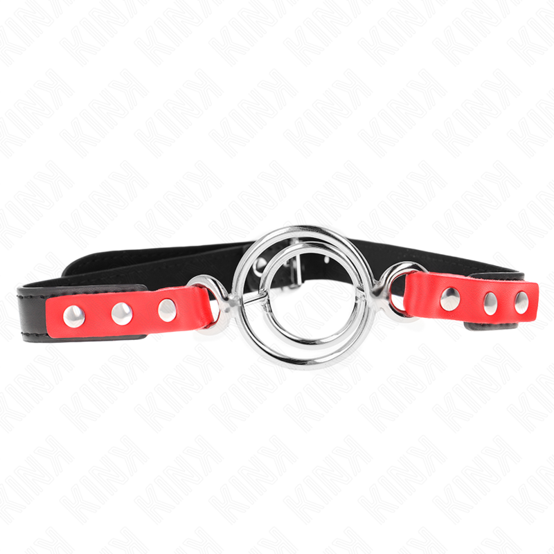 Mordaza KINK con Múltiples Anillos O - Rojo 38x56 cm