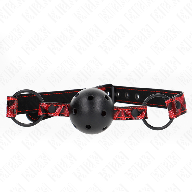 KINK Ball Gag Patrón Diamante 4.5 cm - Correa Ajustable 42-60 cm
