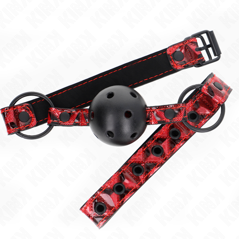 KINK Ball Gag Patrón Diamante 4.5 cm - Correa Ajustable 42-60 cm